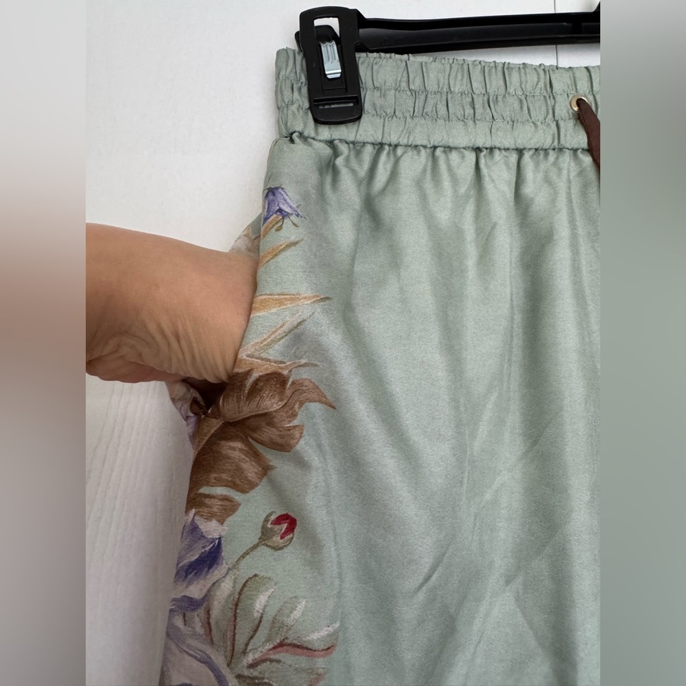 Final Zimmermann Coco Floral Silk Relaxed-Fit Shirt & Trousers Set Sage AU2 US8 - Picture 11 of 16